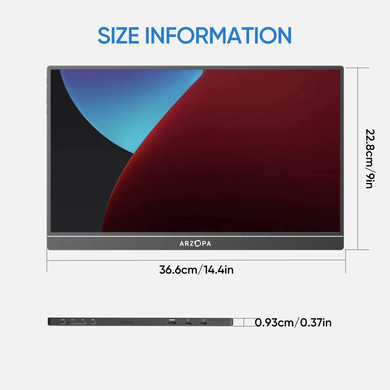 16.1'' 100% Srgb Portable Monitor FHD1080P IPS Screen Second Monitor External Screen for MAC Laptop PC Xbox/Ps/Switch,Z1C